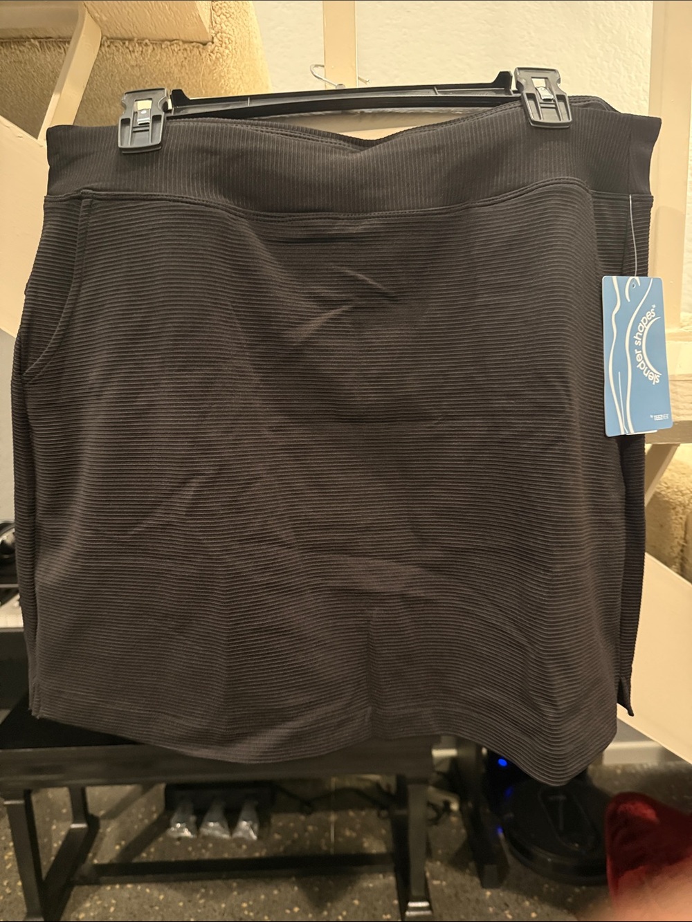 NWT Slender Shapes by Teez-Her Tummy Control Ribbed Active Skort Black XL